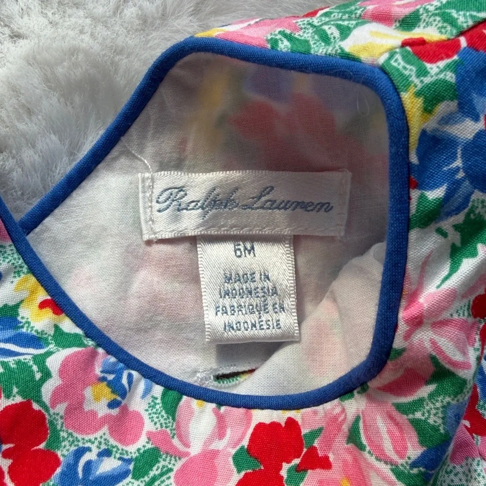 Ralph Lauren Baby Floral Spring Summer Dress with Bloomers size 6 mos
